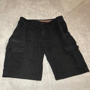 Vintage Y2K WearFirst Mens Black Ripstop Cargo Shorts Size 34 Comfort Waistband